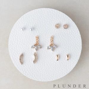New Plunder "Antonella" Five-Piece Earring Set (.25"-.75")